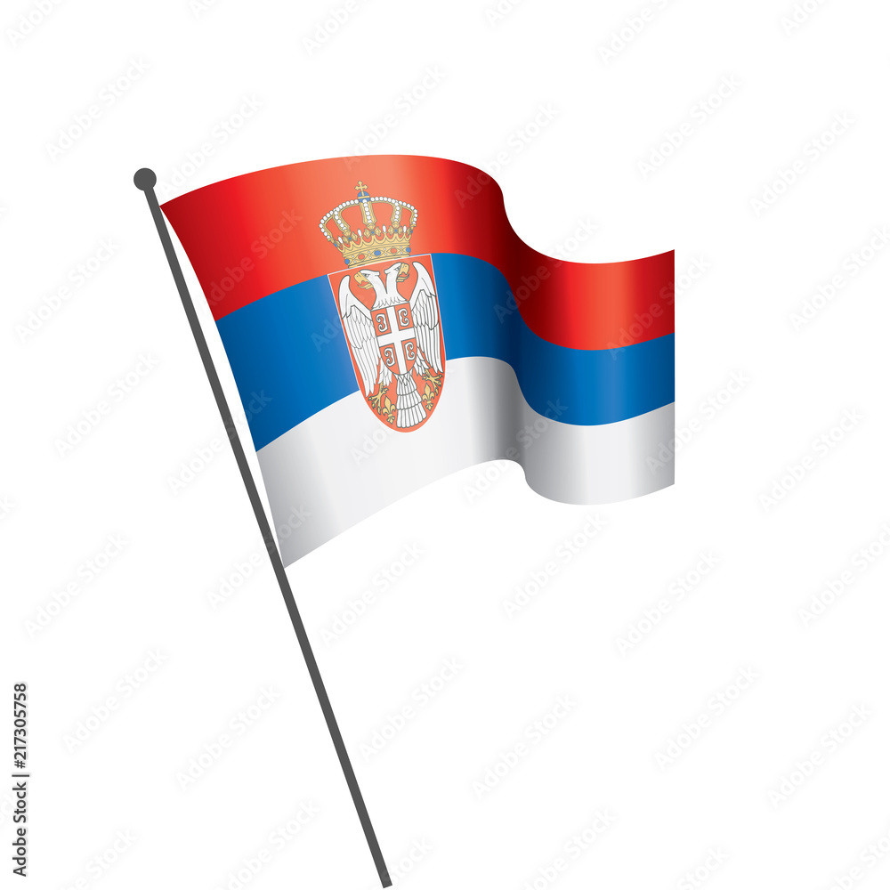 Serbia flag, vector illustration on a white background Serbia flag, vector illustration on a white background