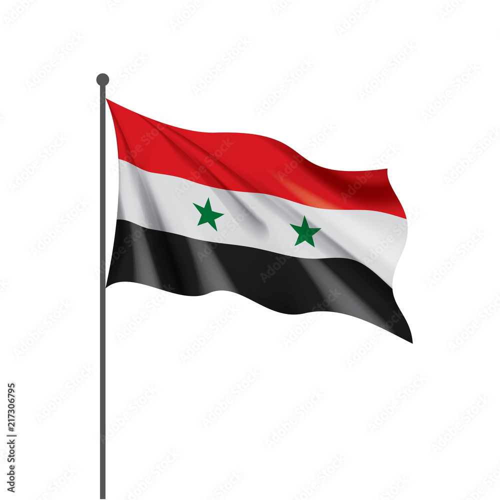 Naklejka premium Syria flag, vector illustration on a white background