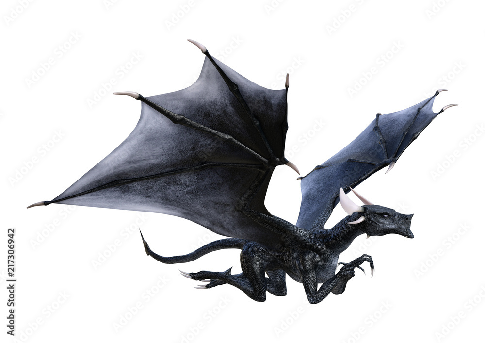 3D Rendering Fantasy Dragon on White 3D Rendering Fantasy Dragon on White