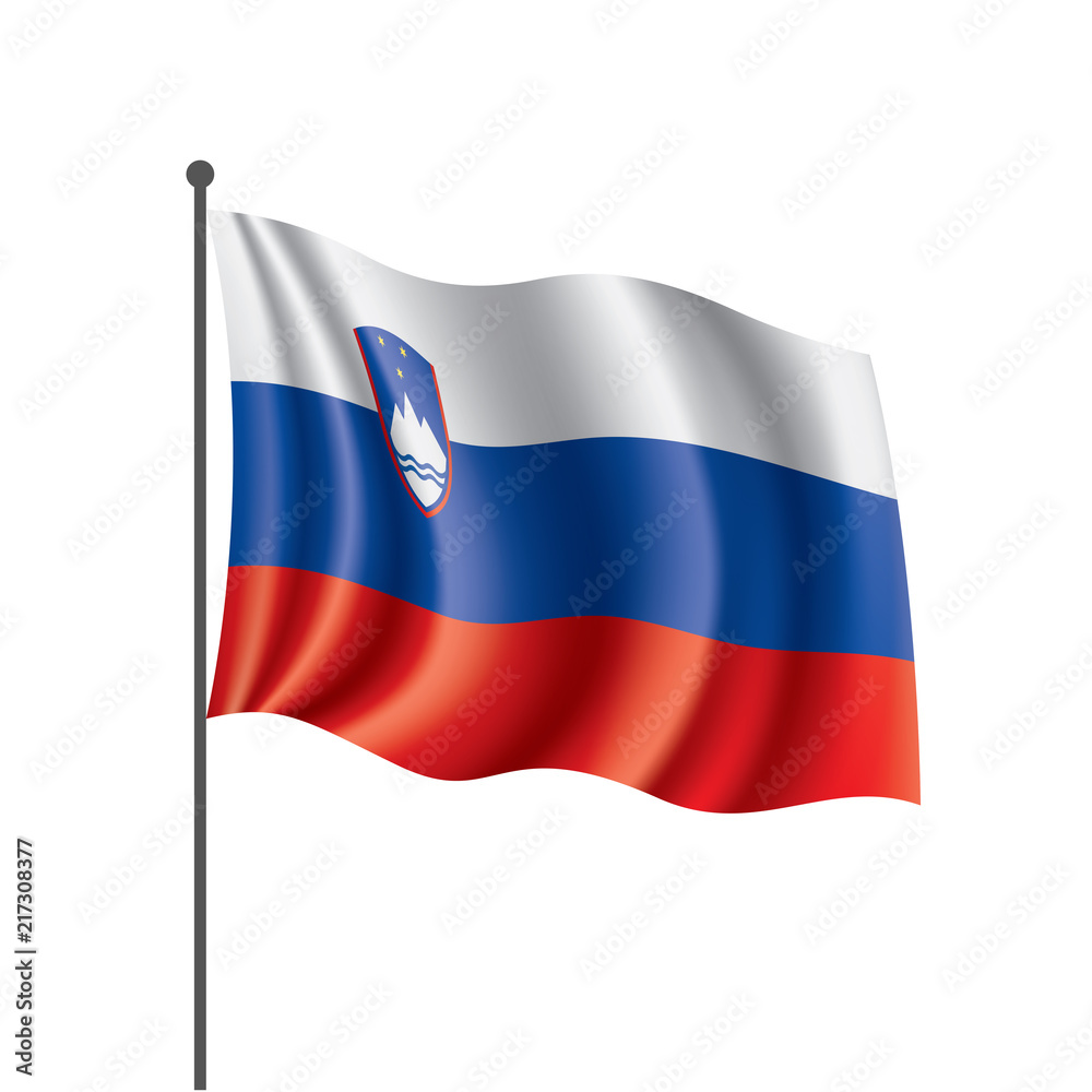 Naklejka premium Slovenia flag, vector illustration on a white background