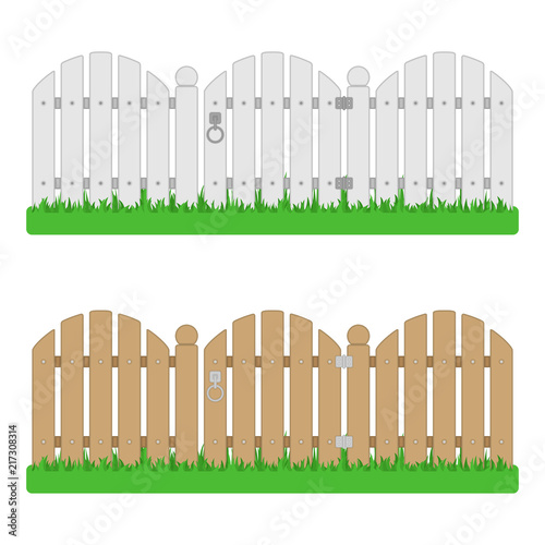 Wooden fence with gate.