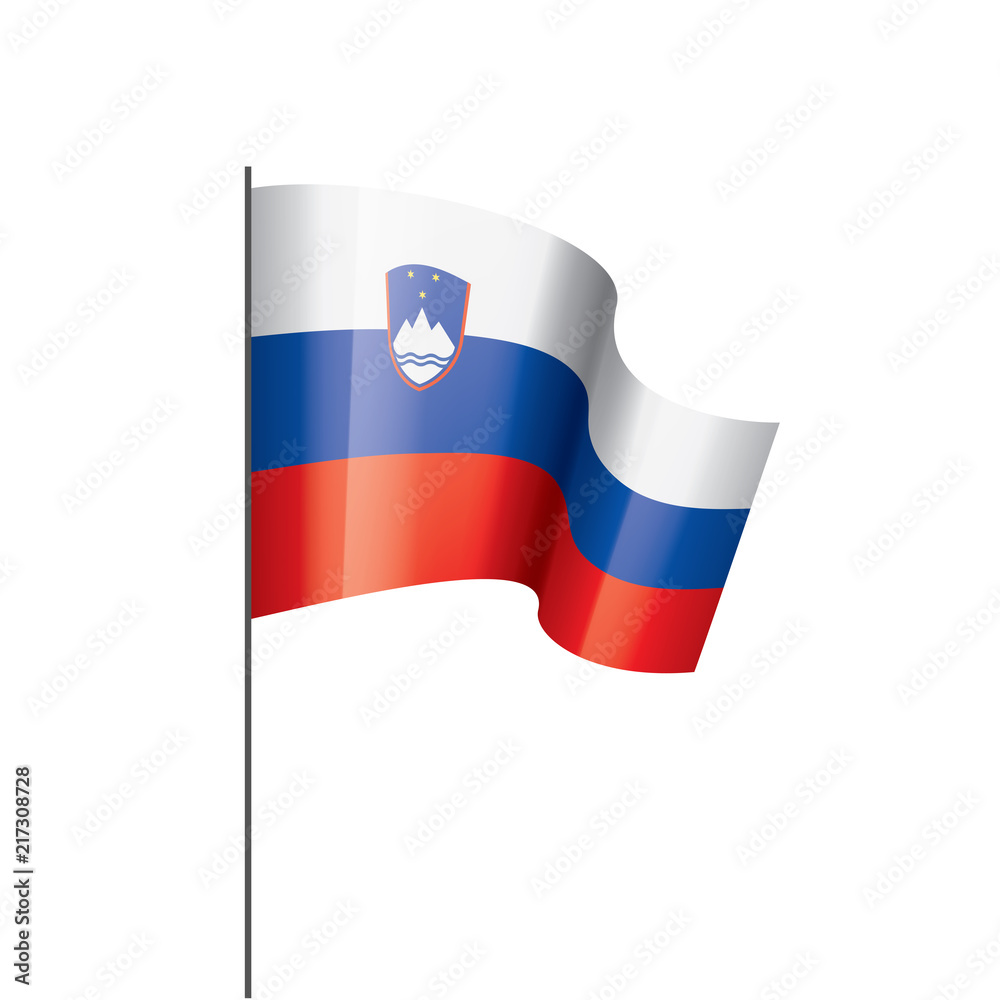 Slovenia flag, vector illustration on a white background Slovenia flag, vector illustration on a white background