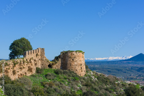 Old Navarino Castle looking over the Pylos bay in Gialova, Peloponnese, Greece. © Em Campos