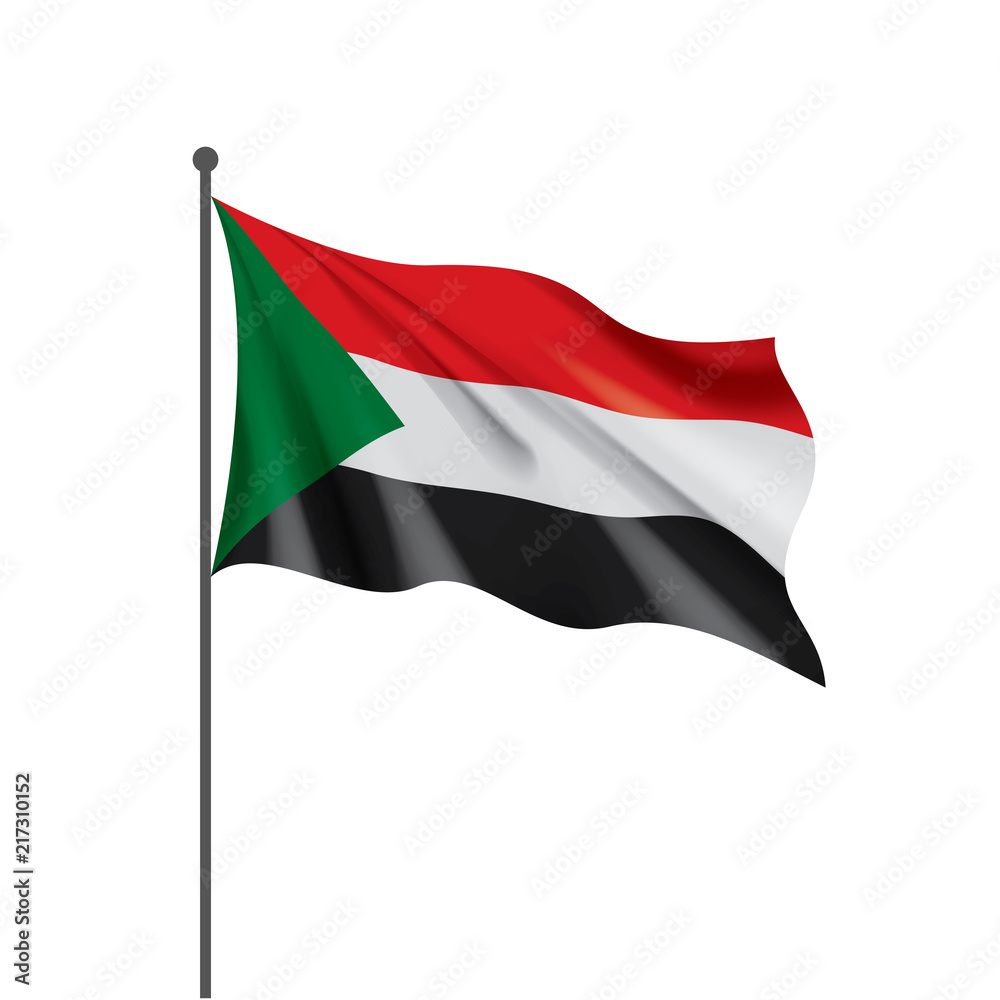 Obraz premium Sudan flag, vector illustration on a white background