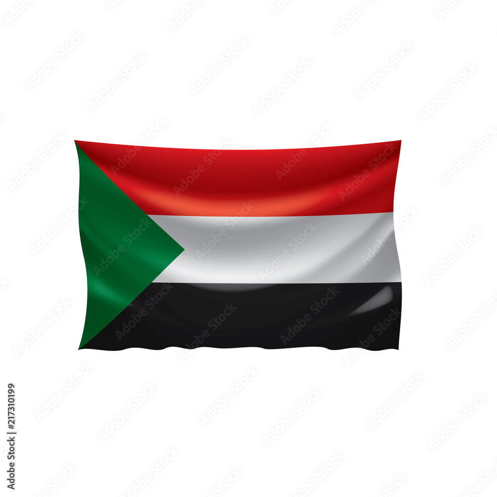 Sudan flag, vector illustration on a white background Sudan flag, vector illustration on a white background