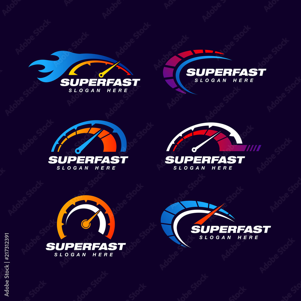 speed logo design template. fast logo design template. speedometer vector icon 
