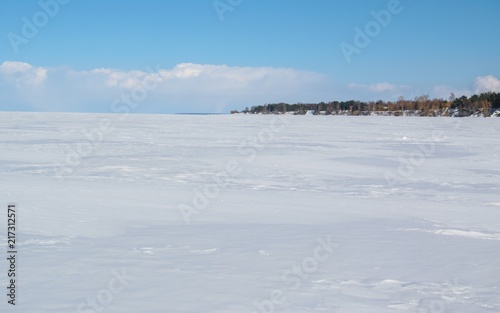 Frozen Rybinsk reservoir © Borisich24