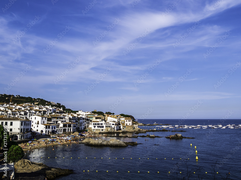 Scenery of Calella de Palafrugell beach in Costa Brava