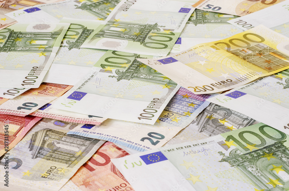 euro maney of different denominations