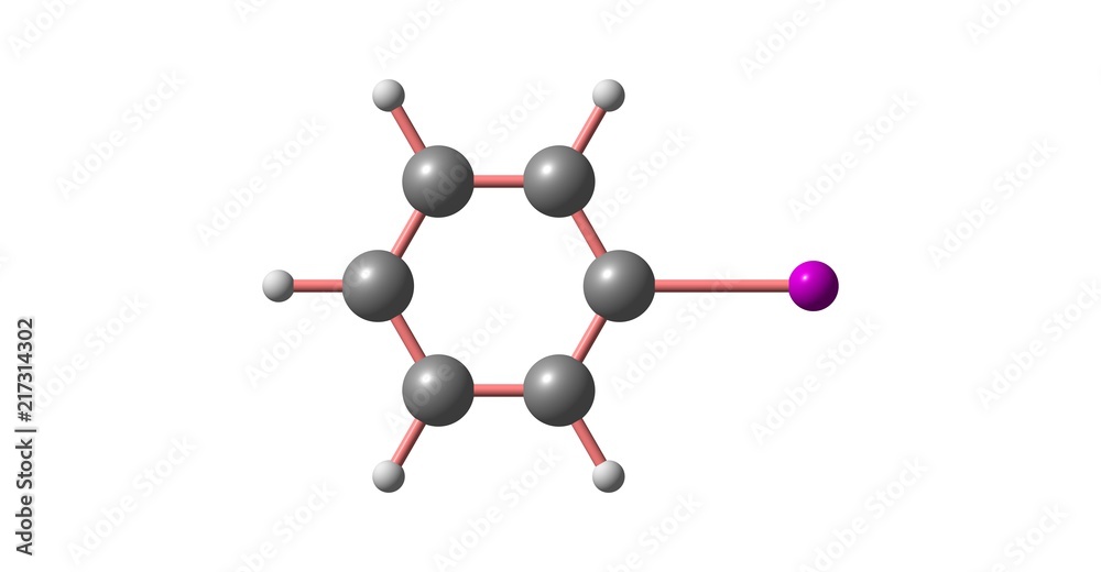 Iodobenzene molecular structure isolated on white Iodobenzene molecular structure isolated on white