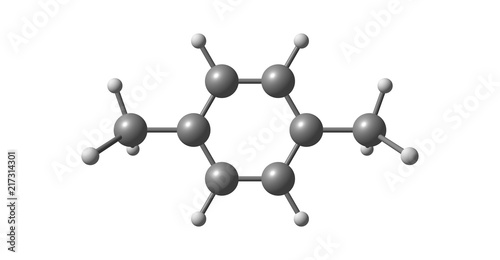 p-Xylene molecular structure isolated on white photo