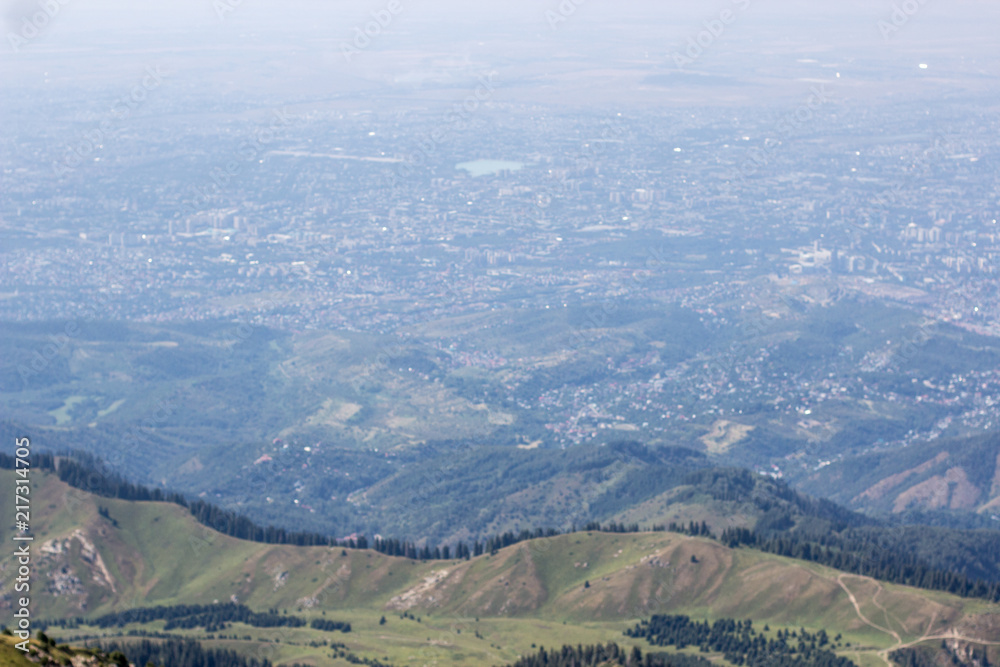 Fototapeta premium Almaty city view from mountain top