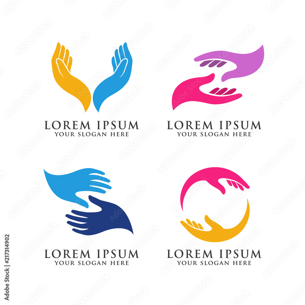 hand care logo design template. hand vector icon symbol hand care logo design template. hand vector icon symbol
