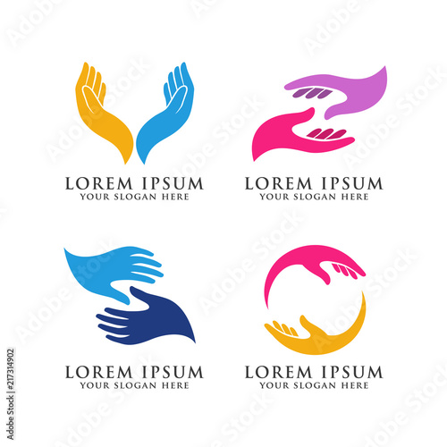 hand care logo design template. hand vector icon symbol