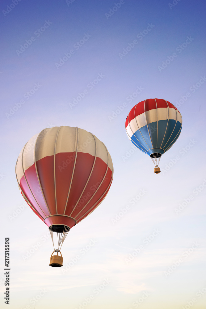 Fototapeta premium Balloon hot air festival and Clean Sky Background / 3d render