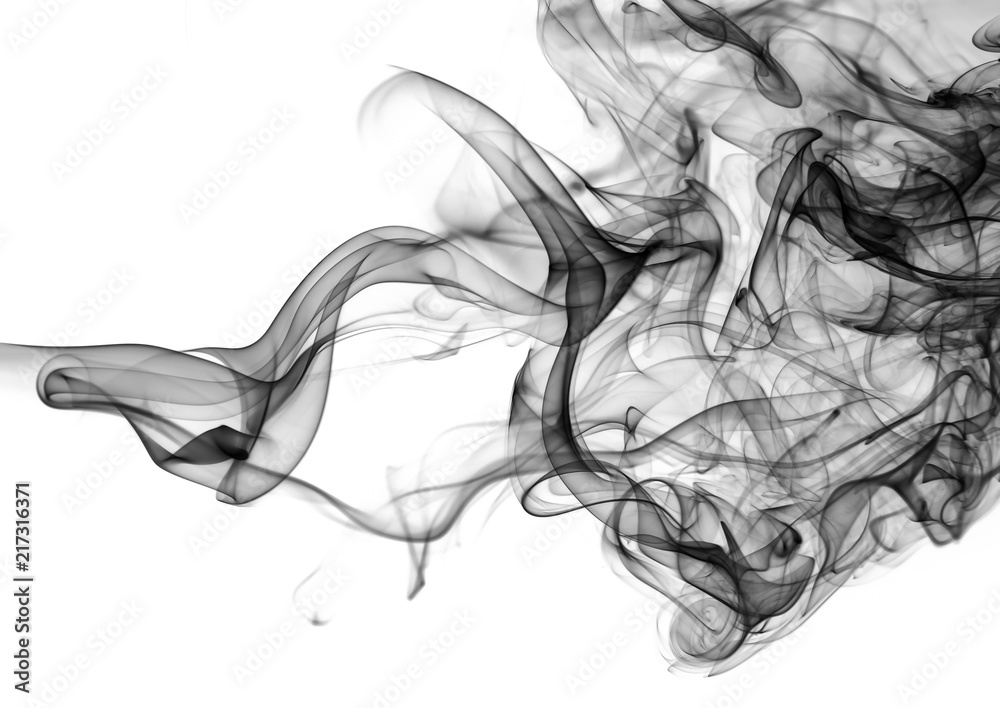 Fototapeta premium Toxic smoke movement on white background