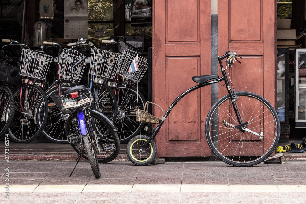 August 10, 2018 Thailand, bicycle repair shop in Muang District, Lamphun, Thailand August 10, 2018 Thailand, bicycle repair shop in Muang District, Lamphun, Thailand