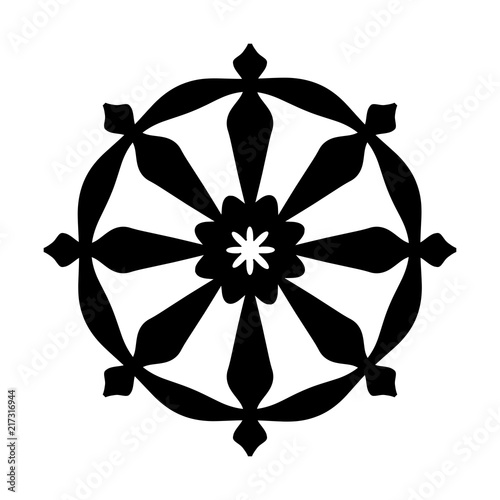 The Wheel of Samsara — Oriental Sacral Religious Symbol of Reincarnation: the cycle of death and rebirth to which life in the material world is bound (fundamental assumption of all Indian religions).