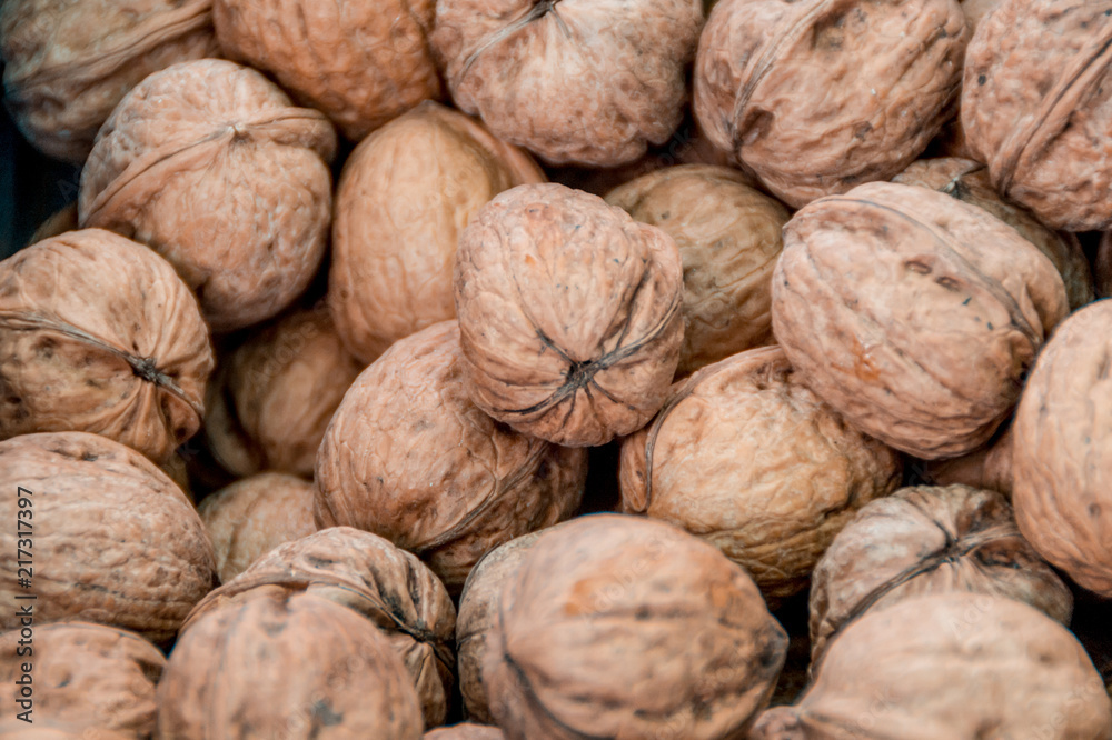 Walnuts on a market in Pollença, Mallorca Walnuts on a market in Pollença, Mallorca