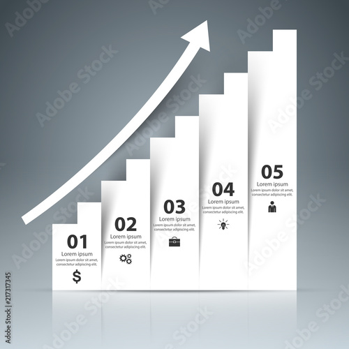 3D infographics and business ladder. 