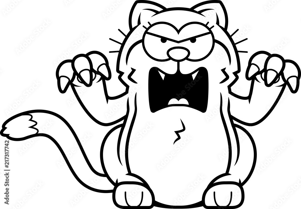 Cartoon Little Cat Angry Cartoon Little Cat Angry