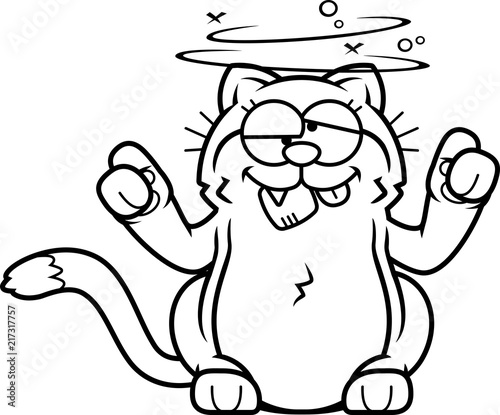 Cartoon Little Cat with Catnip