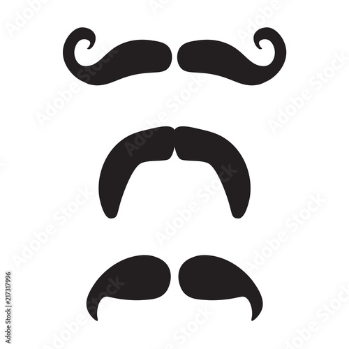moustache icon set- vector illustration
