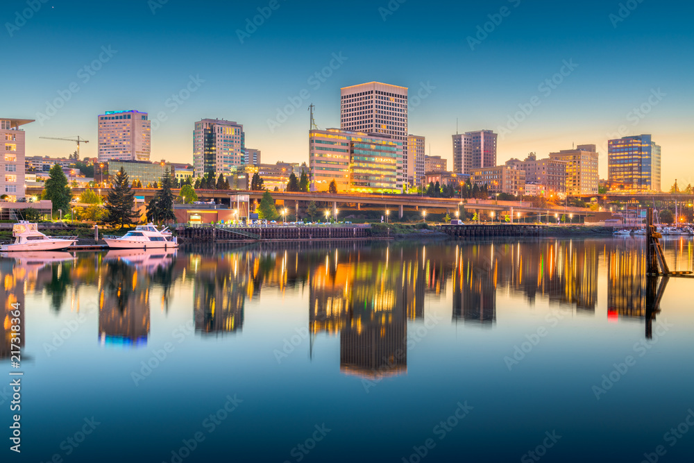 Naklejka premium Tacoma, Washington, USA Skyline