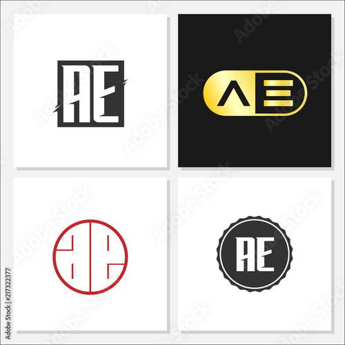 Initial Letter AE Logo Template Design