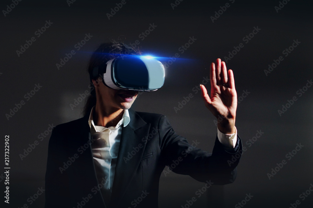new technologies, a person uses a futuristic processor for augmented reality. high technology and communication concept. TV new technologies, a person uses a futuristic processor for augmented reality. high technology and communication concept. TV