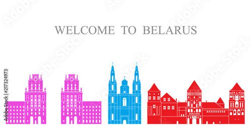 Belarus set. Minsk architecture