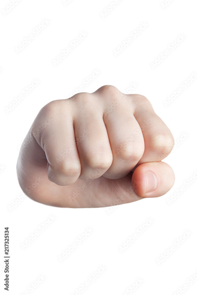 Close-up fist isolated on white background Close-up fist isolated on white background
