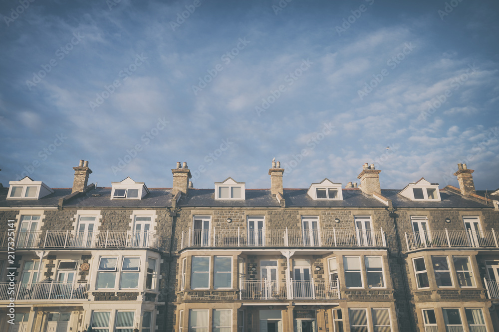 Facades of Victorian Houses in Coastal Wales