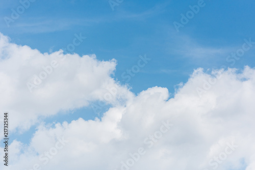 full frame image of bright blue sky with clouds background