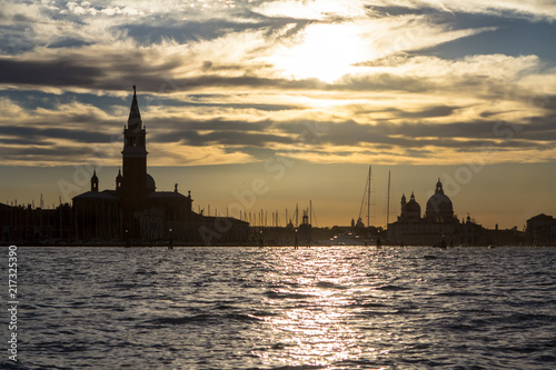 Sunset view of San Giorgio Maggiore in Venice