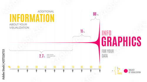 white business presentation vector slide, data visuali template