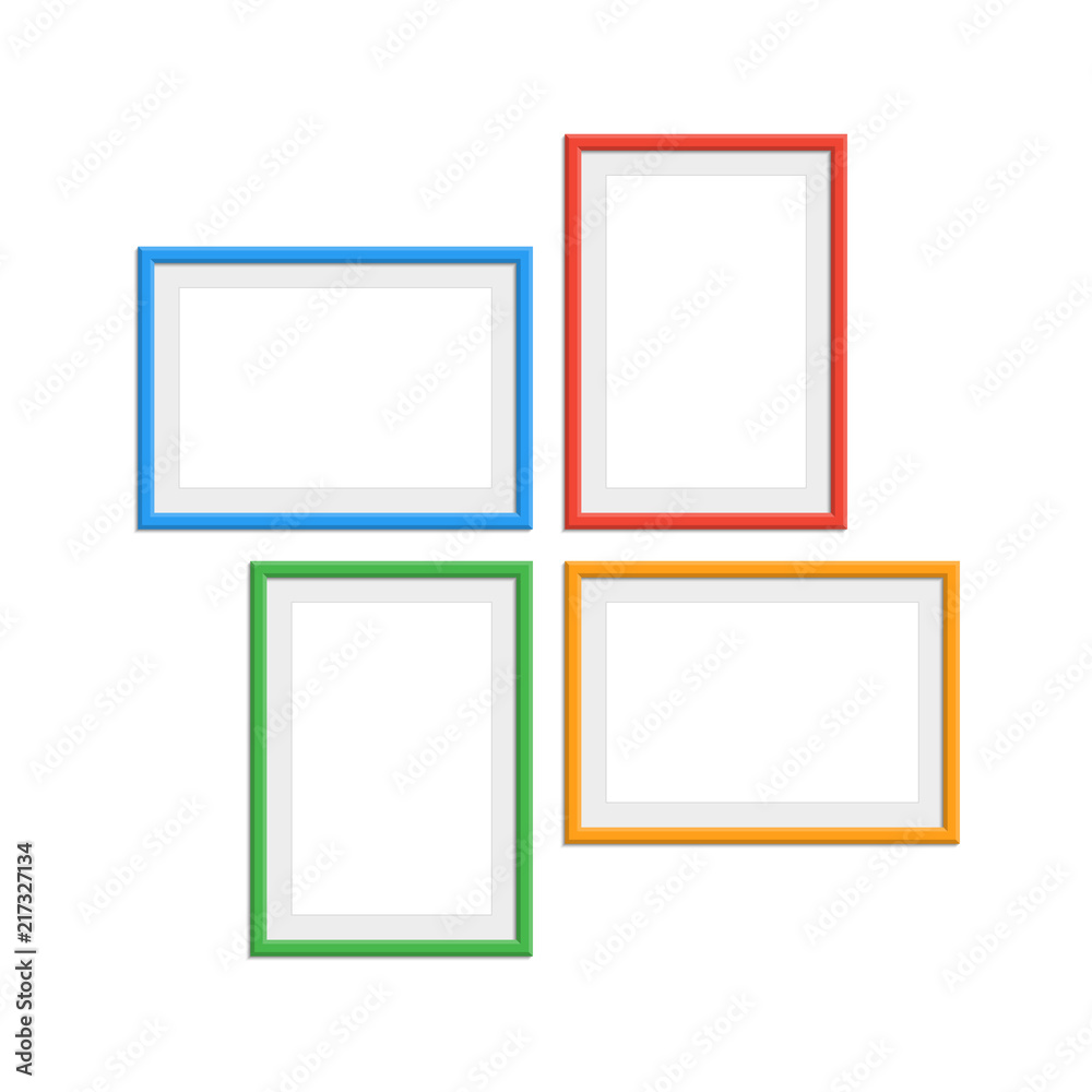 Colored photo frames set. Colored photo frames set.