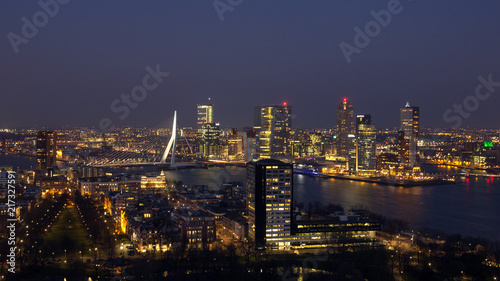 Rotterdam skyline night