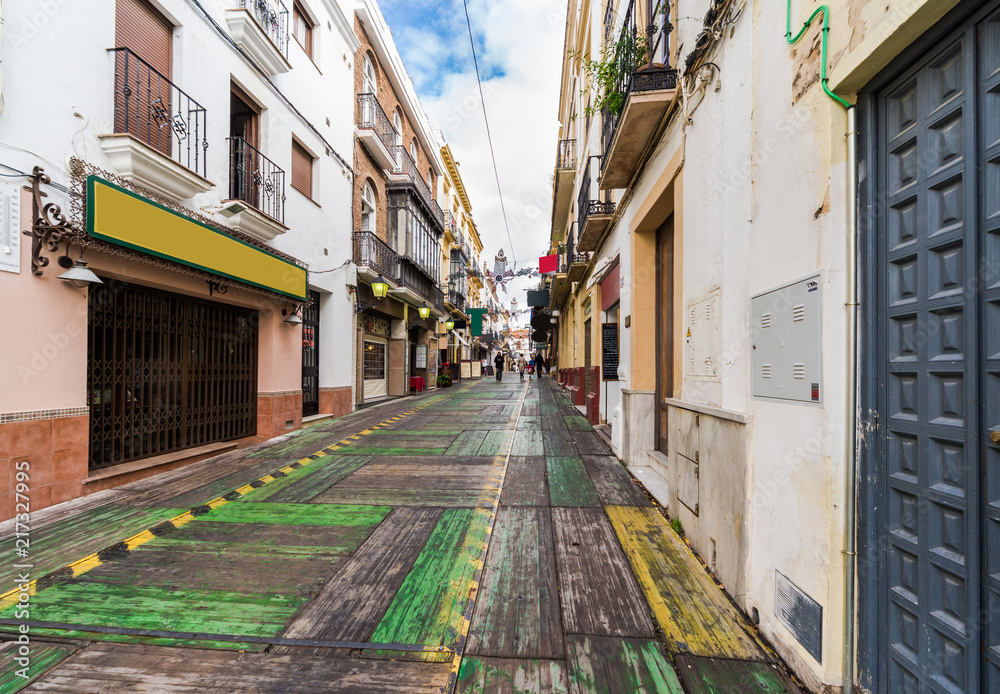 Fototapeta premium Ronda street on Christmas Eve. Costa del Sol, Spain
