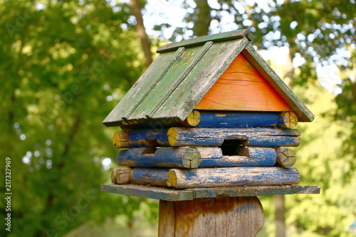 birdhouse in the form of a wooden house