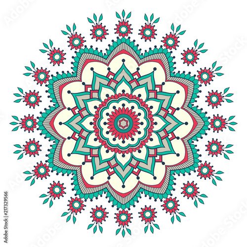 Ethnic ornamental mandala. Decorative design element. Hand drawn vector illustration