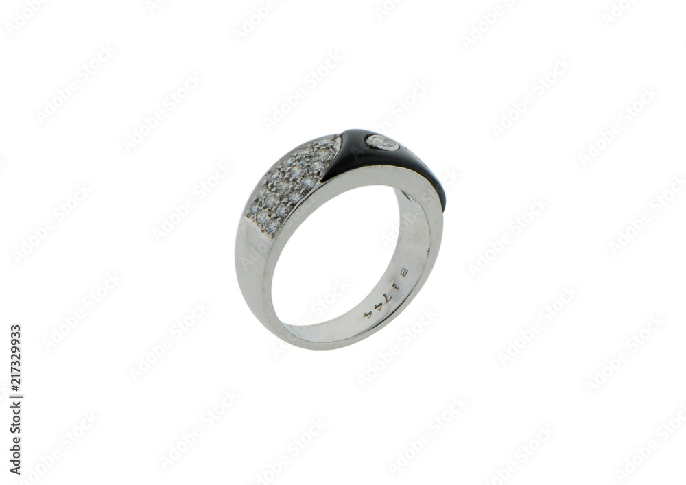 Jewelry ring and gem stone on white background Jewelry ring and gem stone on white background
