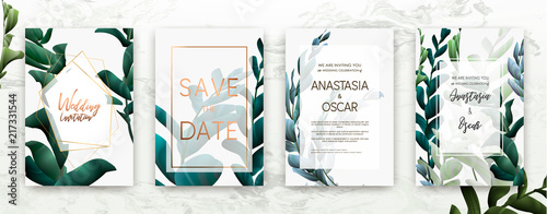 Wedding invitation frame set; flowers, leaves, watercolor, minimal vector. Sketched wreath, floral and herbs garland with rose, green, greenery color. Handdrawn Vector Watercolour style, nature art.