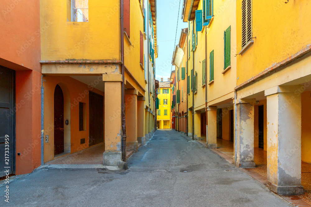 Fototapeta premium Bologna. Multicolored facades of houses.