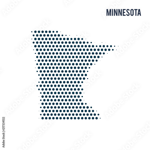 Wallpaper Mural Dotted Minnesota map isolated on white background. Torontodigital.ca