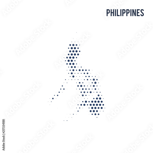 Dotted map of Philippines isolated on white background.