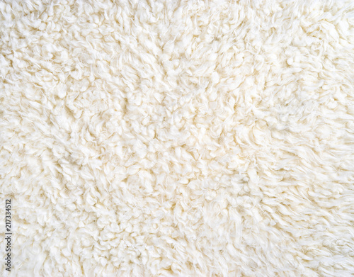 Top view of white artificial fur texture