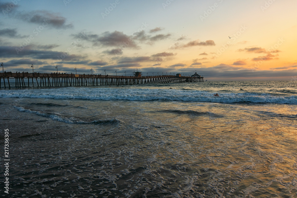 Sunset on Pacific Beach in San Diego, California