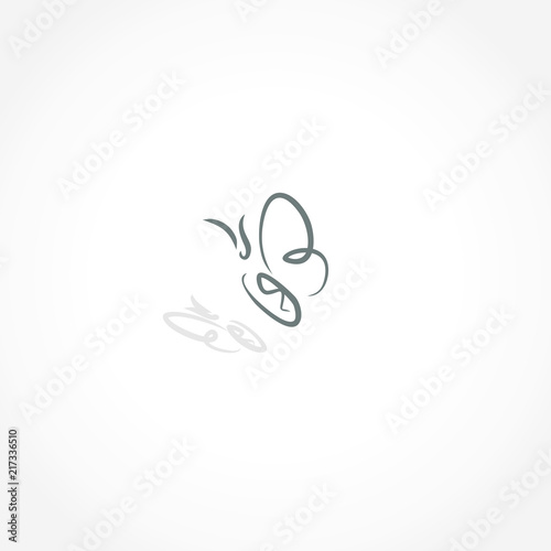 bee icon line illustration vector