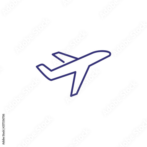 Flight line icon. Jet, plane, aircraft. Transportation concept. Can be used for topics like travel, trip, tourism, airport